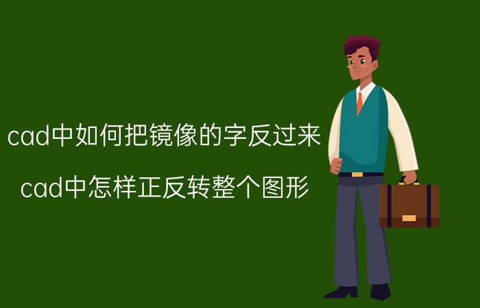 cad中如何把镜像的字反过来 cad中怎样正反转整个图形？